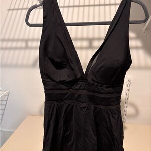 Lands' End Black One Piece Swim dress